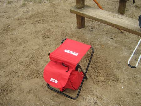 �quipement pratique pour Mamiemyope, sac et si�ge, merci Sandra je peux rester encore plus, elle est assise....