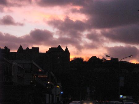 chateau de Dieppe, au coucher de soleil.