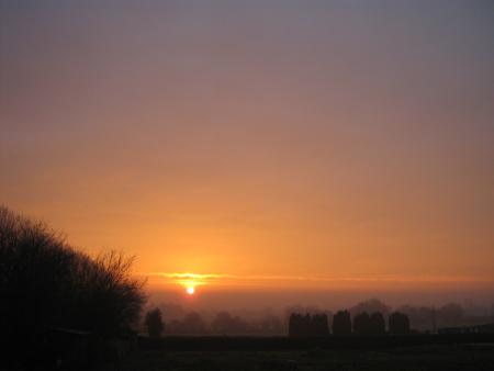 lever de soleil en Normandie.