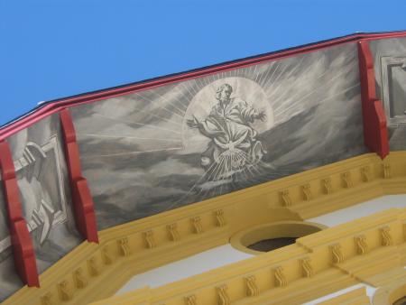 d�tail d'un fronton d'une chapelle baroque...