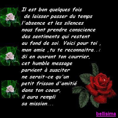 BELLISIMA. un jour m'a envoy� cette jolie maxime.