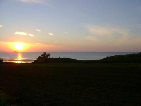 premier coucher de soleil sur la mer Bretonne...